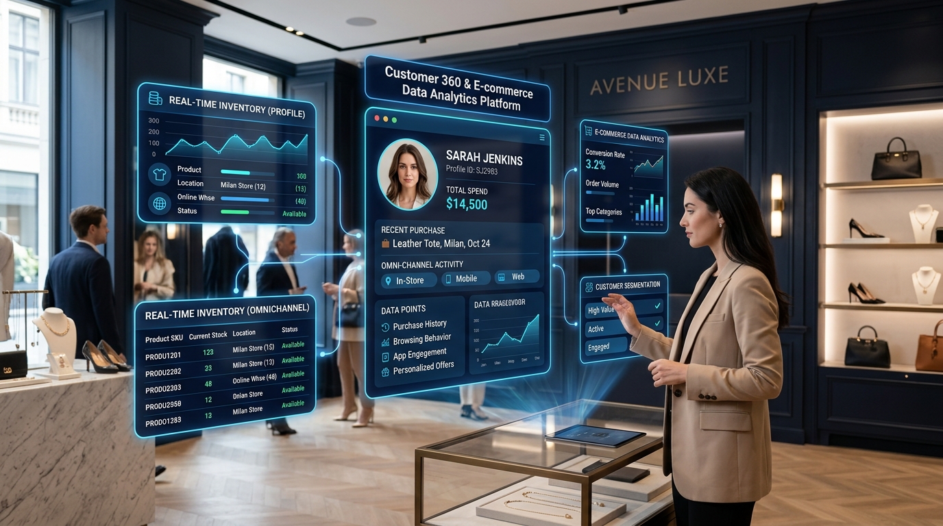 Retail omnichannel Customer 360 concept